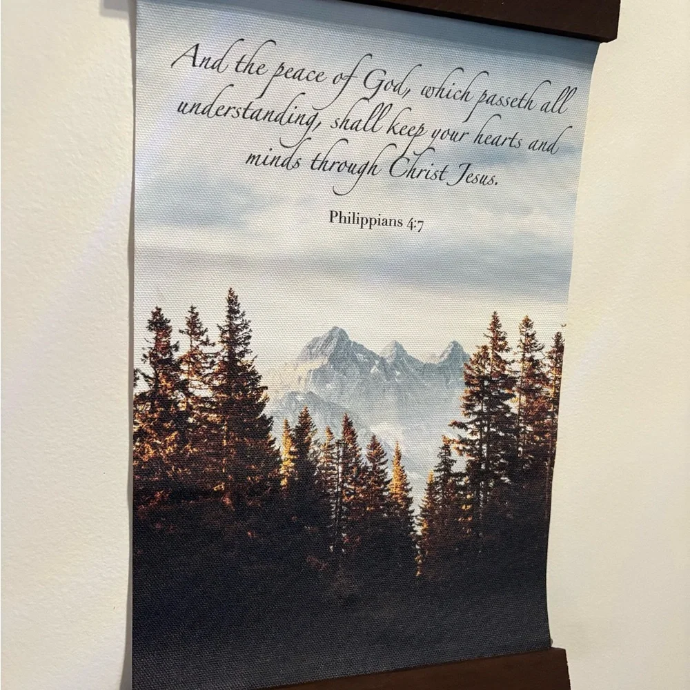 Scripted Philippians Wall Hanging - Forest Sunset